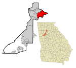 Fulton County Georgia Incorporated and Unincorporated areas Johns Creek Highlighted